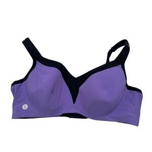 TORRID WOMENS SIZE 46C MID IMPACT UNDERWIRE SPORTS BRA PURPLE BLACK NEW